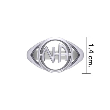 NA Narcotics Anonymous Silver Recovery Ring TRI1386 - Jewelry